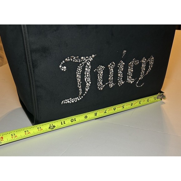 Juicy Couture Liquorice Black Velour Obsession Satchel Bag Purse Viral NWT